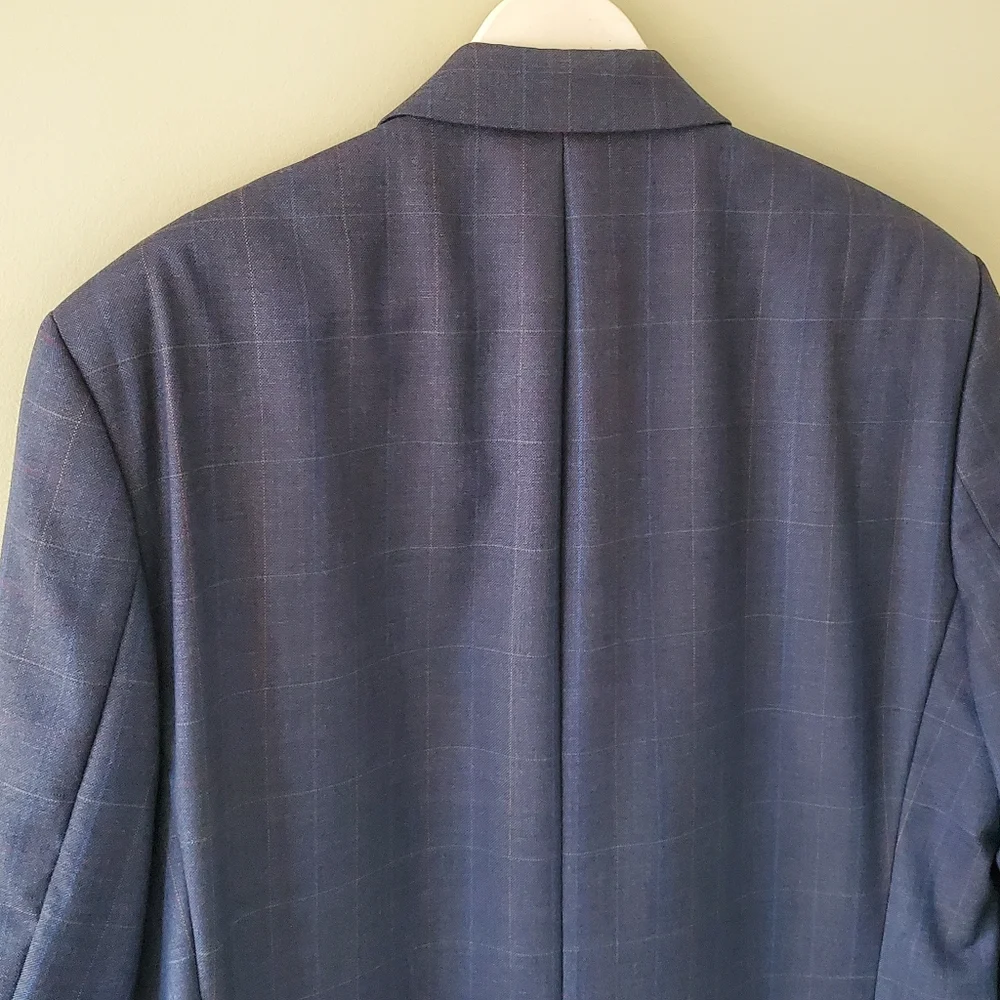 Mario Barutti 42 Reg Old Money Timeless Preppy Formal Glen Plaid Wool Blazer